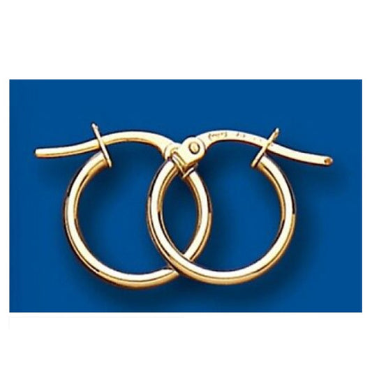 Hoop Earrings Yellow Gold Creole 12mm Hallmarked