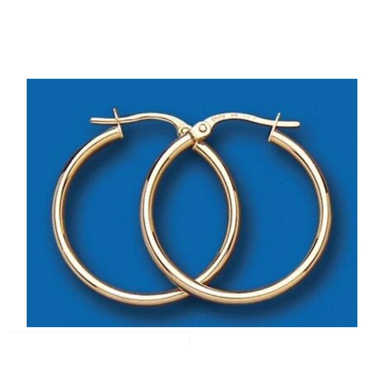 Hoop Earrings Medium Weight Gold Hoop Earrings Yellow Gold Hoop Creole 23mm