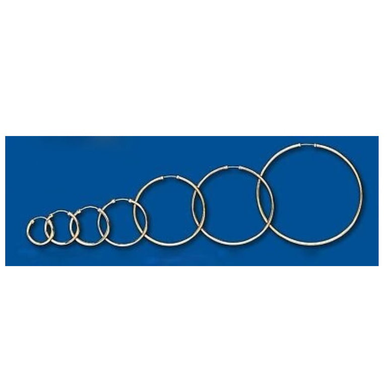 Hoop Earrings Yellow Gold Capped Heavy Weight 15mm 18mm 20mm 26mm 35mm 40mm 50mm