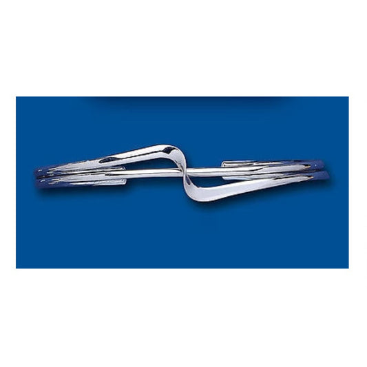 Ladies Crossover Twist Torque Bangle Sterling Silver Hallmarked