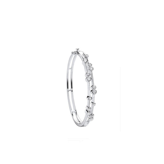 18ct White Gold 1.00ctw Diamond Ladies Bangle Made in London