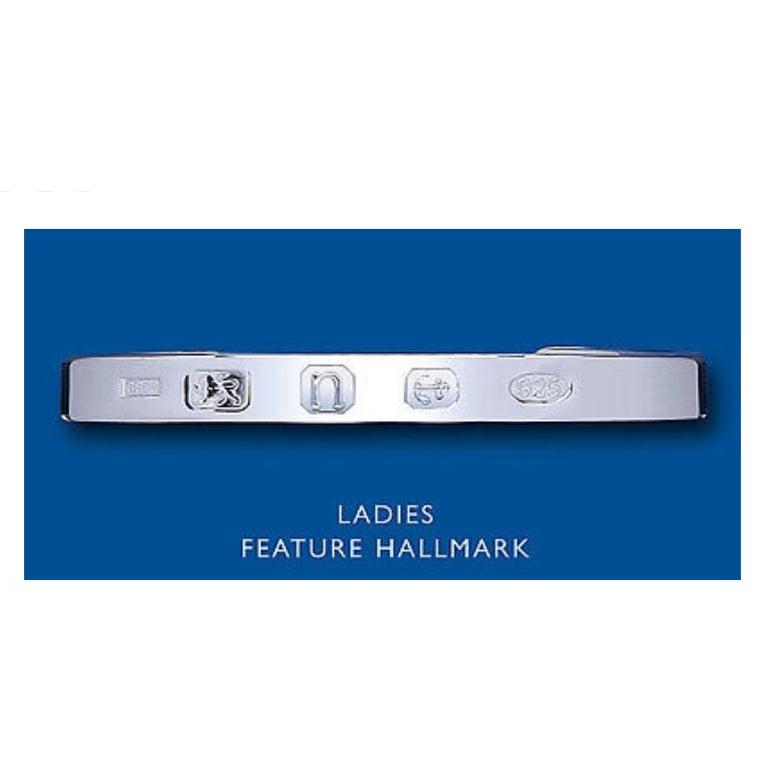 Ladies Feature Hallmark Torque Bangle Solid Sterling Silver