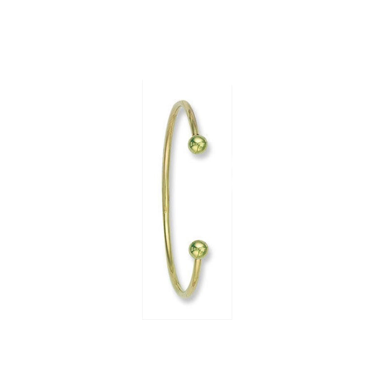 Torque Bangle Solid Gold Ladies 2.5mm Yellow Gold Cuff 8 grams