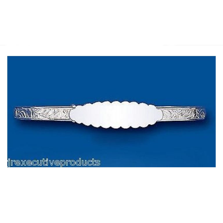 Identity Bangle Solid Silver Adjustable Ladies British Made Hallmarked