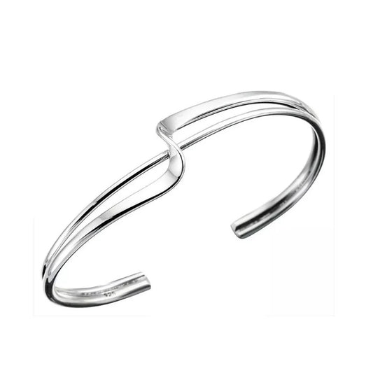 Sterling Silver Ladies Squiggle Bangle Hallmarked