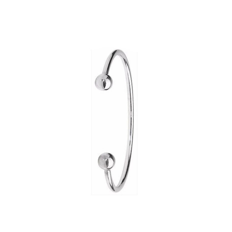 Ladies Solid Sterling Silver Torque Bangle Full Hallmark