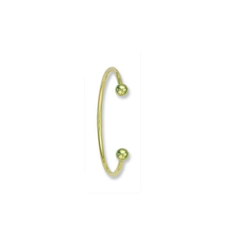 Torque Bangle Solid Gold Ladies 3mm Yellow Gold Cuff