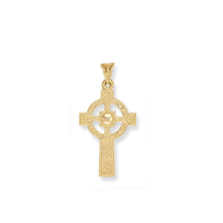 Gold Cross Pendant Yellow Gold Cross Large Celtic Cross Necklace