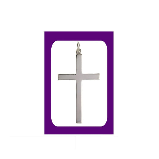 Sterling Silver Large Plain Cross Pendant 925 Hallmark 22 x 36mm