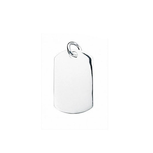 Men's Dog Tag Pendant Necklace Gents Solid Sterling Silver Pendant