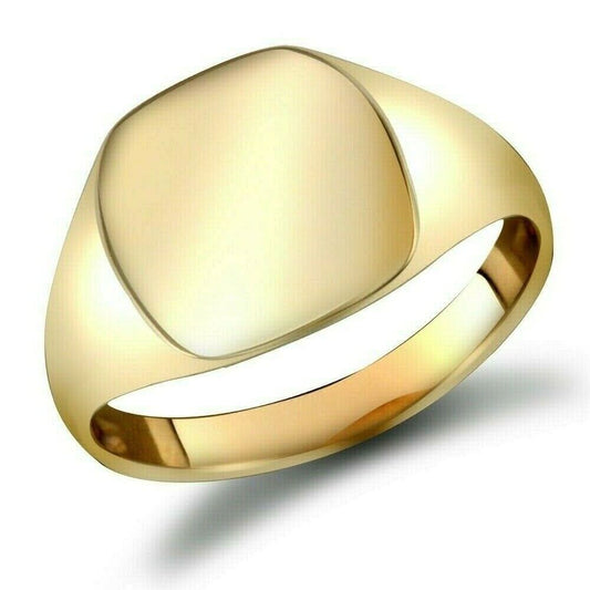 Men's 9ct gold signet ring with smooth polished finish by J R Jewellery