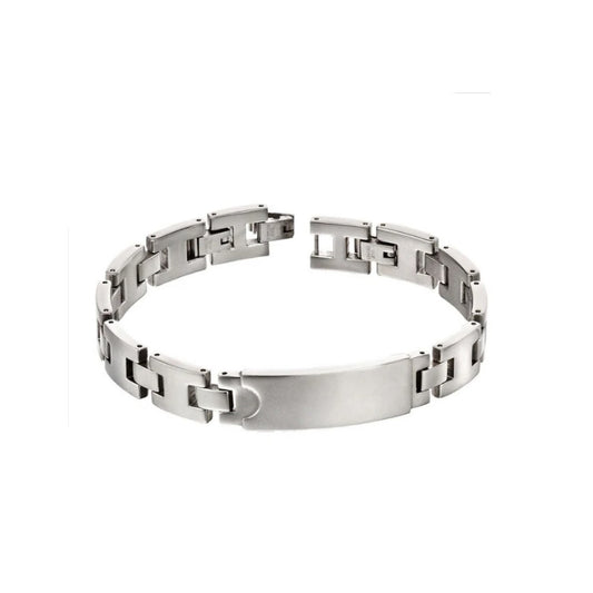 Fred Bennett Stainless Steel ID Bar Bracelet 23cm B5117 Free Engraving