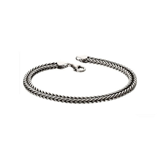 Fred Bennett Oxidised Foxtail Chain Bracelet 22cm B5126 Full Hallmark