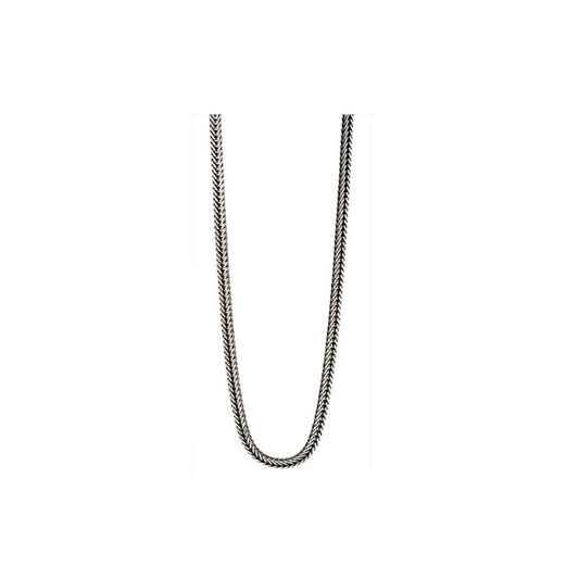 Fred Bennett Oxidised Foxtail Chain Necklace Solid Sterling Silver 56cm N4277