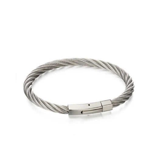 Fred Bennett Twisted Steel Wire Cable Bracelet 21.5cm B5053