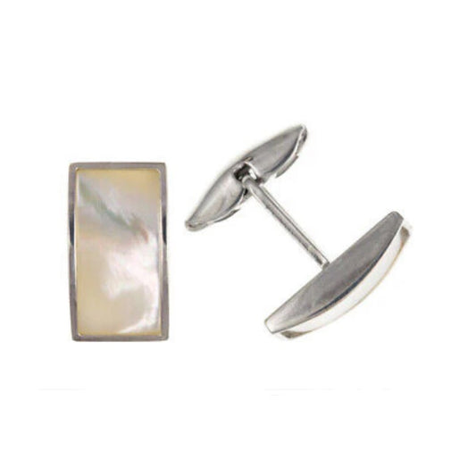 Mother of Pearl Cufflinks Solid Sterling Silver