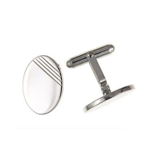 Oval Cufflinks Solid Sterling Silver