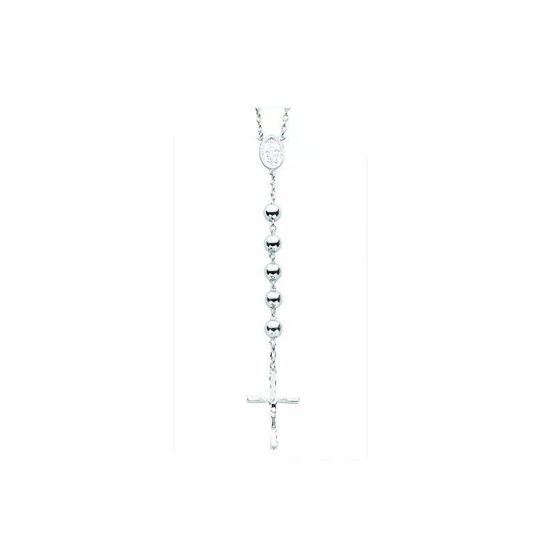 Sterling Silver Rosary Beads 28 " / 71cm Length - 62.0 grams.