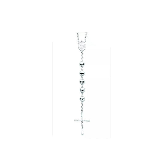 Sterling Silver Rosary Beads 28 " / 71cm Length - 62.0 grams.