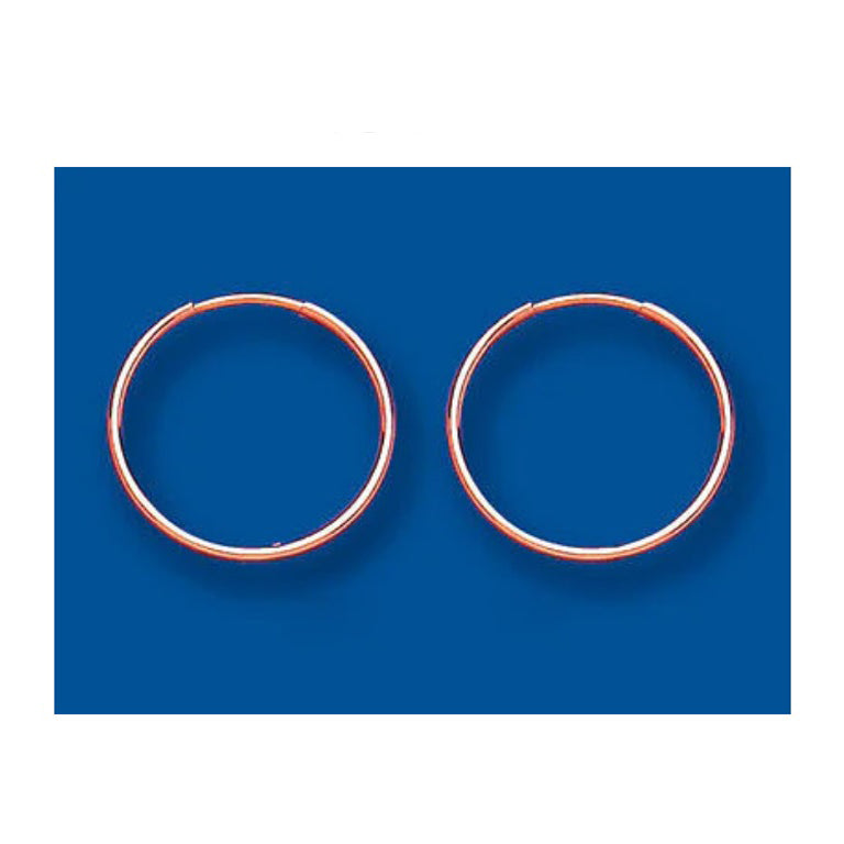 Rose Gold Hoop Earrings Medium Weight Hoops Red Gold Hoop 18mm