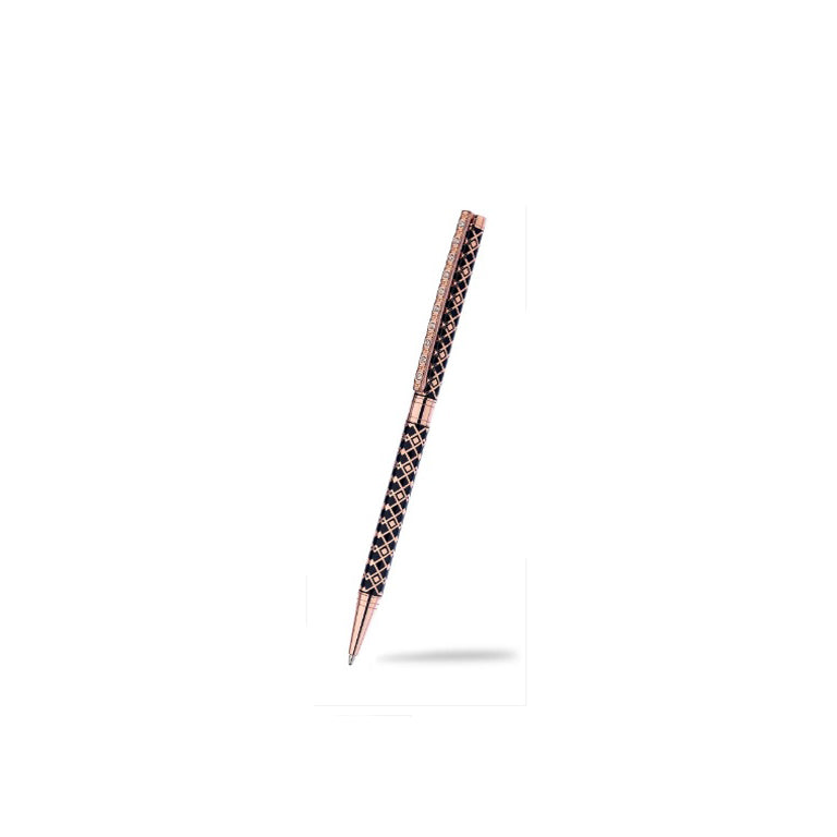 Ballpoint Pen Rose Gold Plate Austrian Crystal Diamond Design Boxed