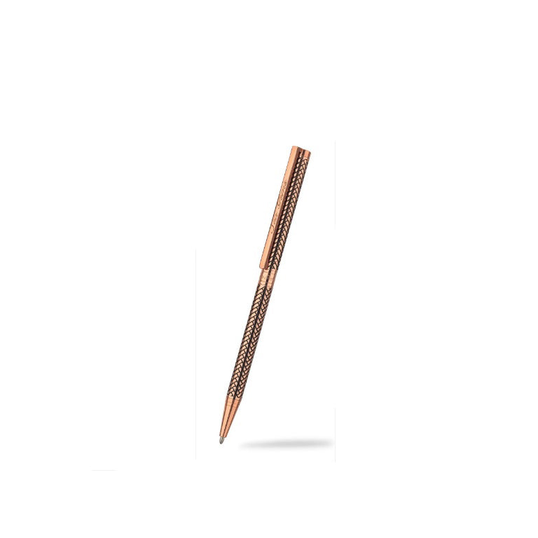 Ballpoint Pen Rose Gold Plate Austrian Crystal Plaid Design Boxed
