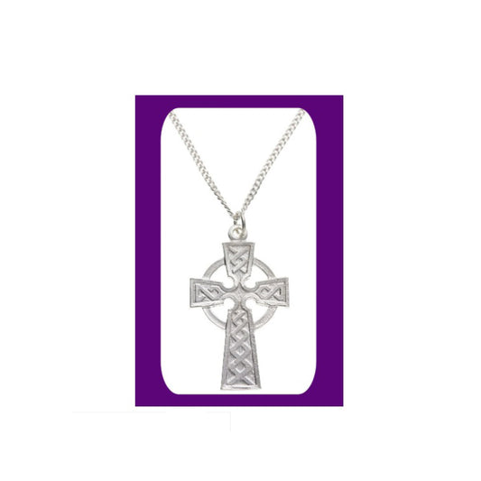 Sterling Silver Celtic Cross Pendant and 18" Chain 925 Hallmark