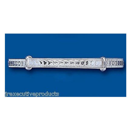 Silver Bangle Heart Design Solid Silver Adjustable Sterling Silver Ladies