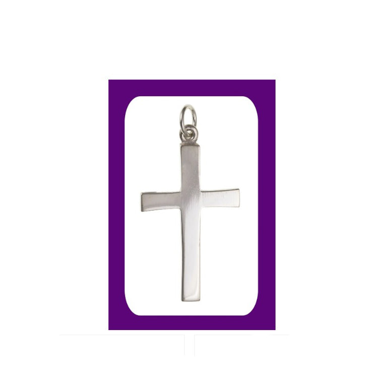 Sterling Silver Plain Cross Pendant 925 Hallmark 29 x 19mm