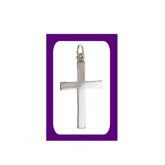 Sterling Silver Plain Cross Pendant 925 Hallmark 29 x 19mm