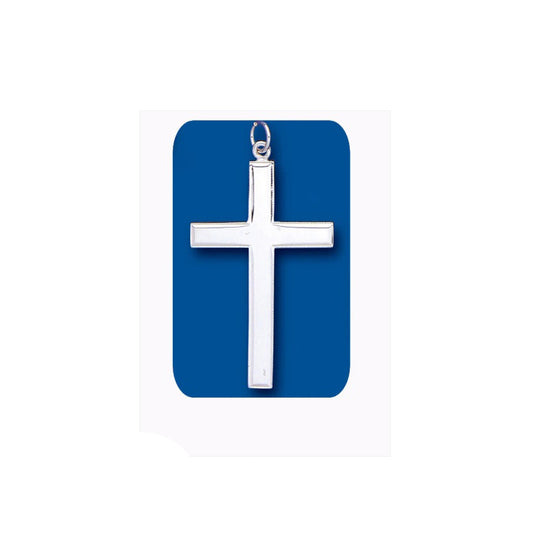 Sterling Silver Millgrain Edged Cross Pendant 925 Hallmark 27 x 43mm