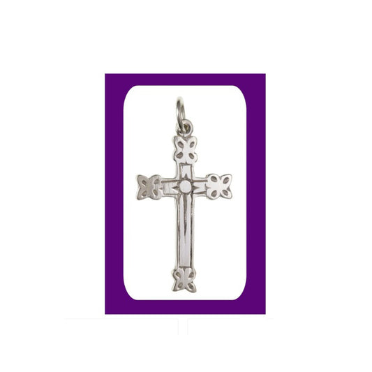 Sterling Silver Medium Embossed Pendant 925 Hallmark 26 x 15mm