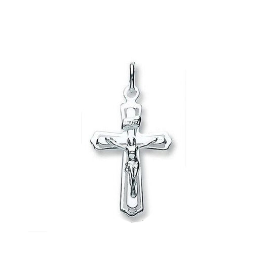 Crucifix Sterling Silver Cross Pendant 27 x 17mm