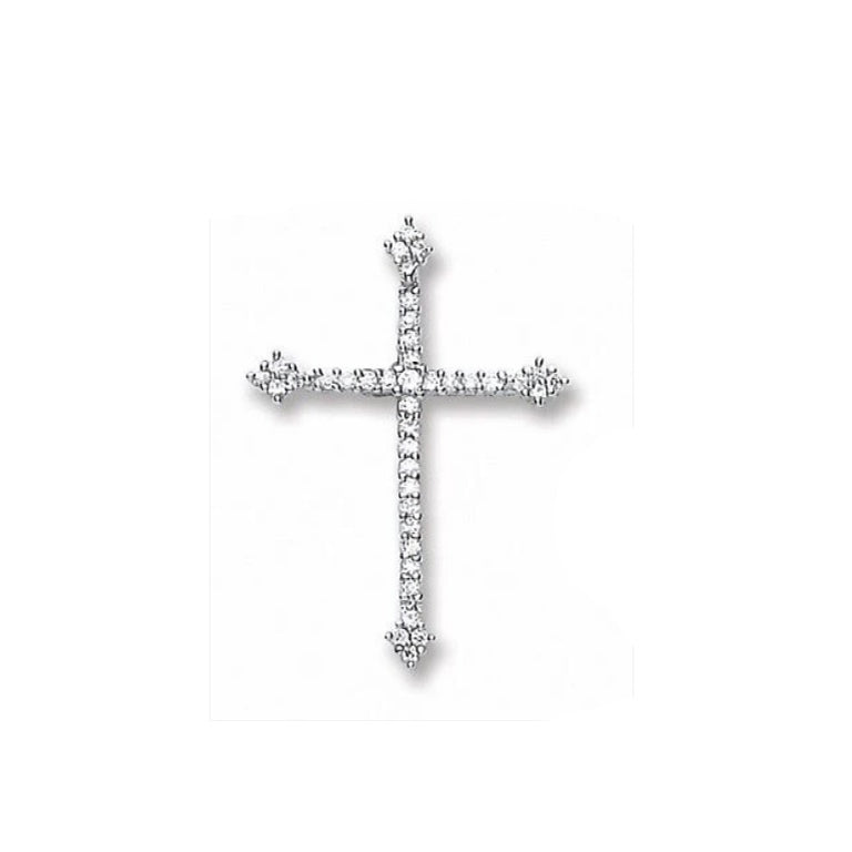 Sterling Silver Gemstone Fancy Cross Pendant 35 x 25mm 925 Hallmark