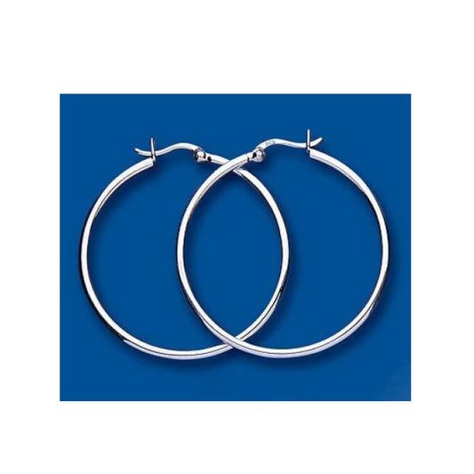 Hoop Earrings Creole Silver Hoops 40mm Sterling Silver