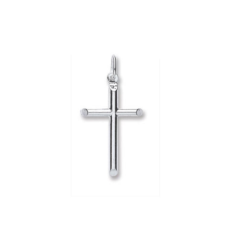 Silver Cross Pendant Tubular Design 925 Hallmark