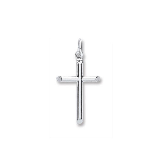 Silver Cross Pendant Tubular Design 925 Hallmark