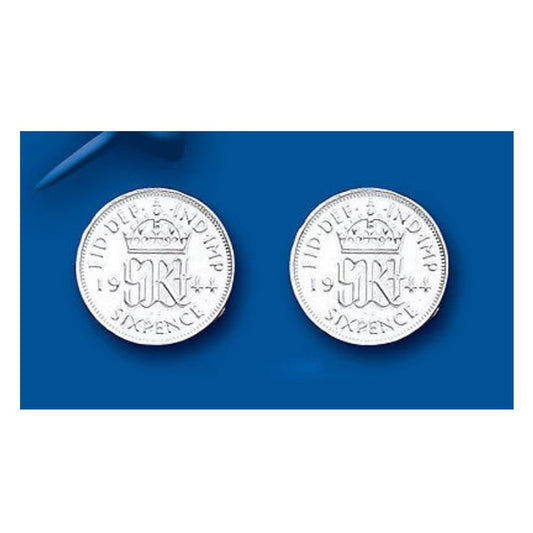 Sixpence Cufflinks Solid Sterling Silver Coin Money