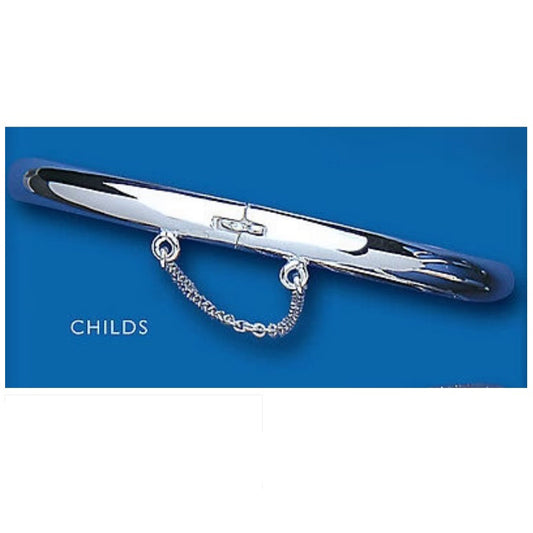 Solid Silver Childs Bangle 7 - 13 years Hinged