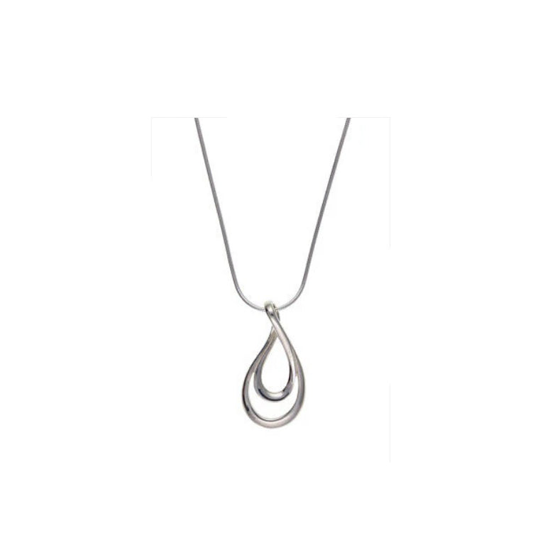 Solid Silver Pendant Wrap Design With Chain 925 Hallmarked