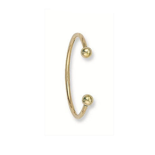 Solid Yellow Gold Torque Baby Bangle hallmarked Christening Gift