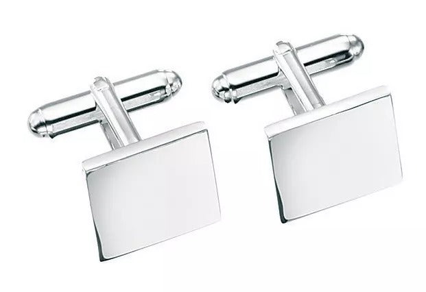 Square Cufflinks Solid Sterling Silver free engraving service on this item