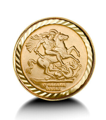 J R Jewellery St George half sovereign ring featuring detailed coin design in gold