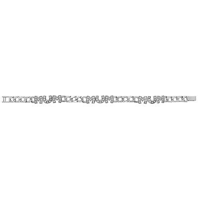 J R Jewellery sterling silver mum bracelet with chain links and mum letter charms