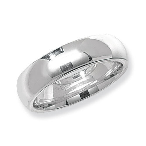 J R Jewellery sterling silver wedding band with polished smooth finish and classic design