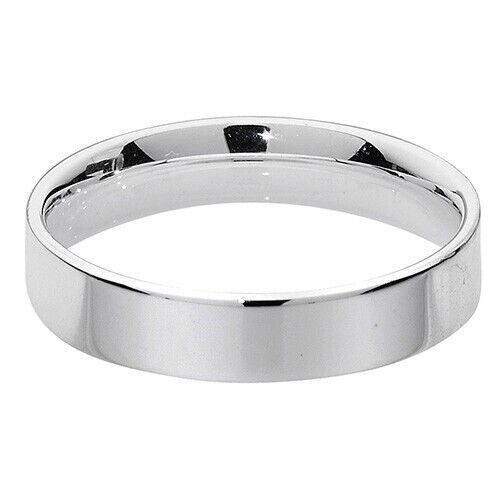 J R Jewellery polished sterling silver wedding band with a smooth and classic design