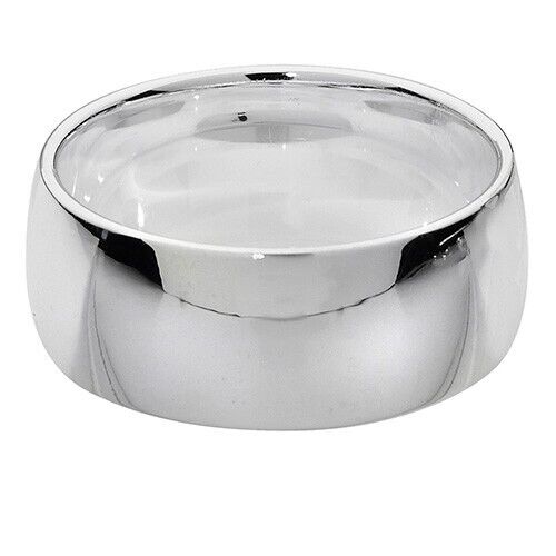 J R Jewellery polished sterling silver wedding band with a smooth, classic design
