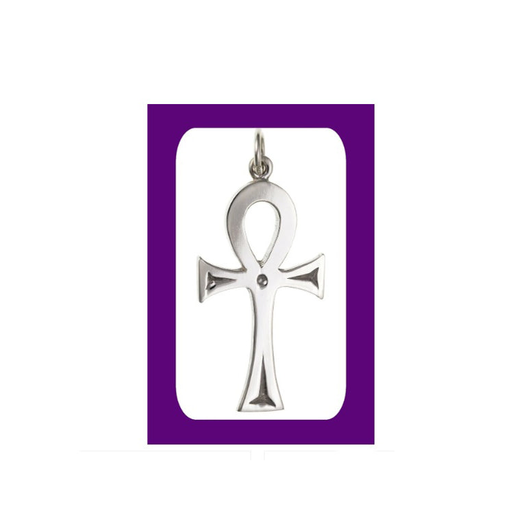 Sterling Silve Large Ankh Cross Pendant 925 Hallmark 30 x 17mm