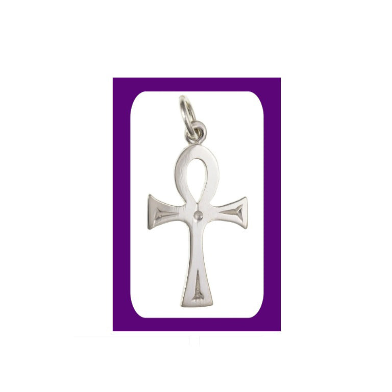 Sterling Silver Small Ankh Cross Pendant 925 Hallmark 22 x 13mm