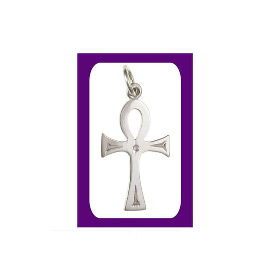 Sterling Silver Small Ankh Cross Pendant 925 Hallmark 22 x 13mm